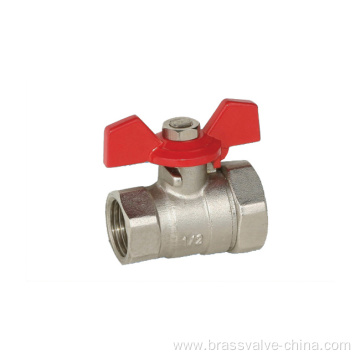 Brass reducing ball valve nickel plated